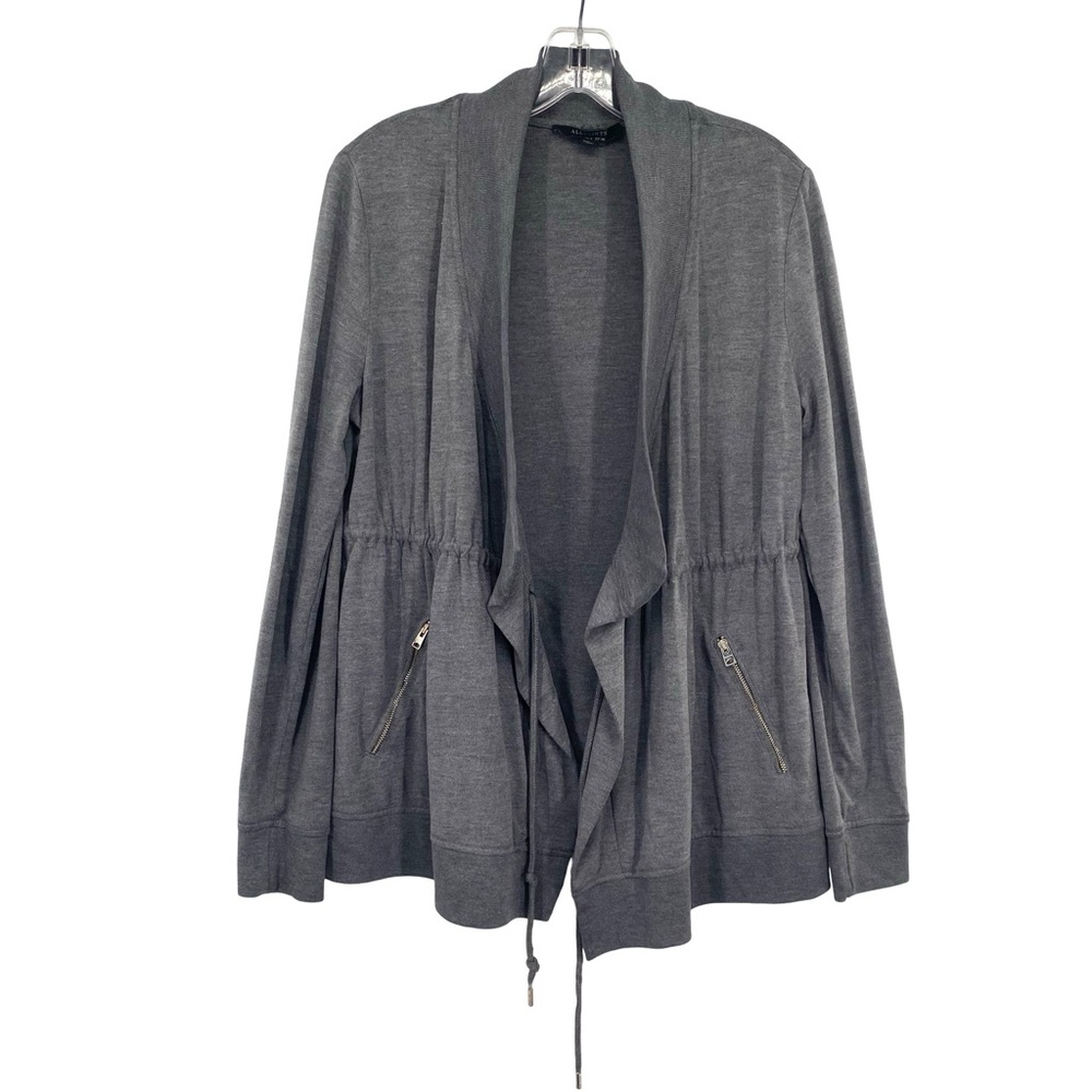 All Saints Gina Drape Jersey Drawstring Jacket - Picture 5 of 9
